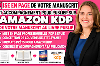 mise en page de votre manuscrit et accompagnement pour publier sur amazon KDP