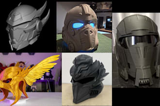 model sci fi game fantasy cosplay helmet stl for 3d printing