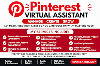 be your pinterest virtual assistant management and SEO