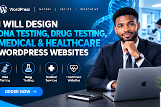 design dna testing, drug testing medical  healthcare wordpress websites