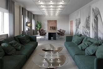 redesign conference room interior render, meeting space layout, office visualize