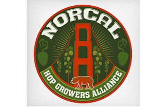 create hop trellis logo for the norcal hop growers alliance
