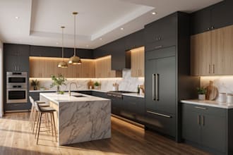 create 3d kitchen designs with custom cabinets, layouts, and elevations