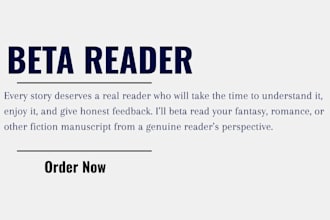 be your fantasy beta reader, romance beta reader, alpha beta reader
