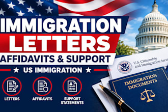 draft US immigration letters, affidavits, and  supporting statements