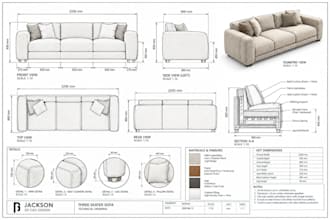 design furniture models, sofa bed renders for realistic product visualization