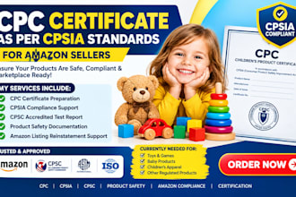 be your CPC certificate consultant for cpsia amazon compliance