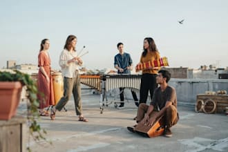 add live marimba vibraphone xylophone cajon percussion for your music