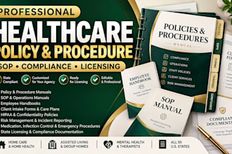 create home care policy procedure manual, licensing compliance HR policies sop
