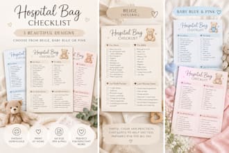 create a printable hospital bag checklist for mum and baby