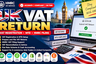 prepare and file UK vat return, vat registration mtd and hmrc vat filing