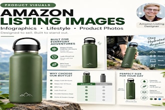design amazon listing images, product infographics and photos
