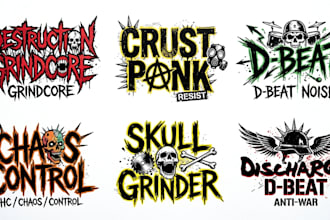 design grindcore, crust punk and d beat logo