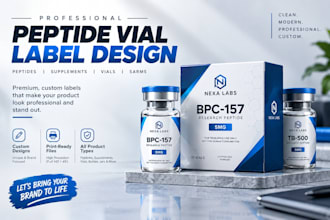 do peptide label design sarms supplement vial label design product label design