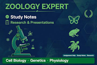 create zoology research summaries ,study notes and presentation