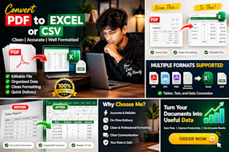 convert PDF to excel or CSV with clean formatting