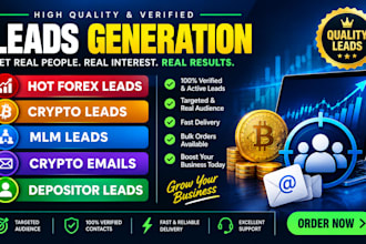 provide hot forex leads, crypto leads, mlm leads, crypto emails, depositor leads