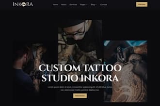 design tattoo studio website piercing shop website body art portfolio website