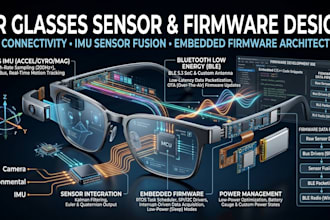 develop ar glasses pcb ble imu sensors, sensor integration and embedded firmware
