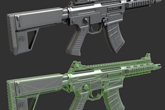 create game ready 3d gun models for fps games in unity a unreal