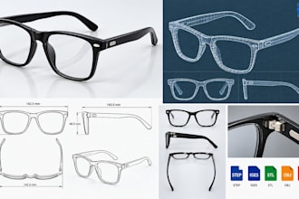 design 3d sunglasses, eyewear cad models for cnc manufacturing