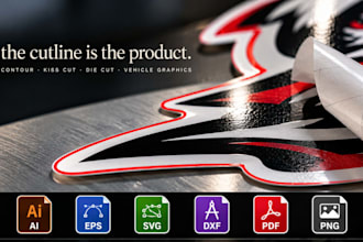 do vinyl decal cutlines, sticker contour cut vector files for vehicle graphics