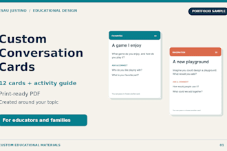 create custom educational worksheets and conversation cards