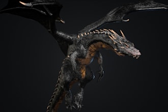 create 3d animal model, 3d creature, monster and dragon model for game or film