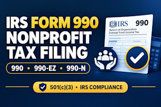 prepare and file irs form 990, 990ez, 990n for nonprofits
