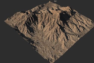 lidar scan data to digital height model, rocky, glacier terrain model, stl file