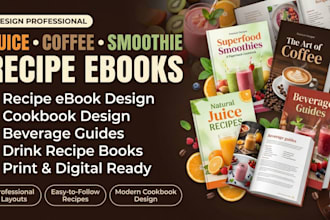 design juice coffee smoothie recipe ebook drink guide and cookbook design