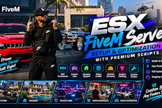 create or optimize professional esx fivem server with premium scripts