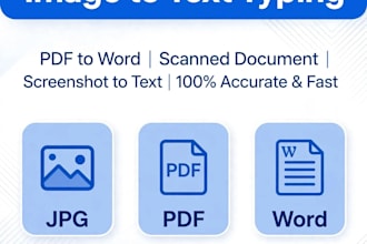 type image to text, pdf to word, scanned document typing