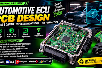 automotive ecu pcb for can bus, can fd, vehicle diagnostics and iot telematics