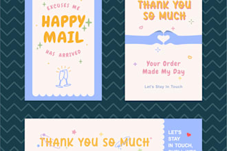 create aesthetic thank you card set for your package insert