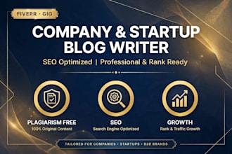 be SEO blog writer for your company website and startup blog