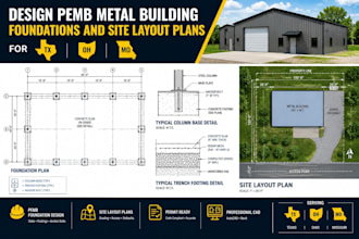 design pemb metal building foundations and site layout plans for tx oh mo