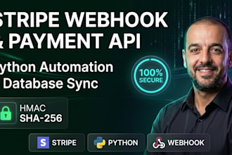 integrate stripe webhook api and python automation