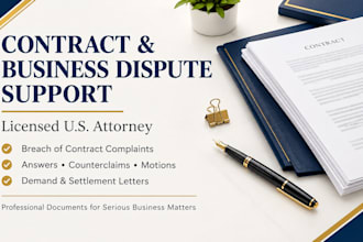 prepare answers and counterclaims for US business disputes