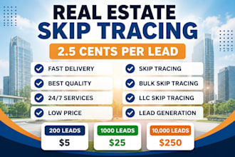 find off market real estate leads and skip trace phone numbers