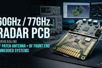 design 60ghz 77ghz radar pcb, rf patch antenna rf front end and embedded systems