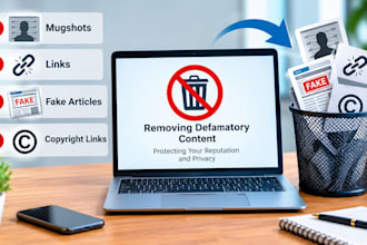 remove defamatory content mugshots links arese case fake articles copyright link