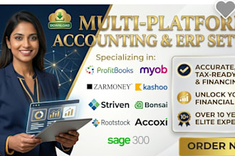 setup profitbooks myob zarmoney kashoo striven bonsai rootstock accoxi sage 300