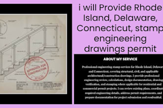 provide rhode island, delaware, connecticut, stamp engineering drawings permit