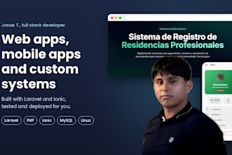 build a full stack laravel web app or ionic mobile app