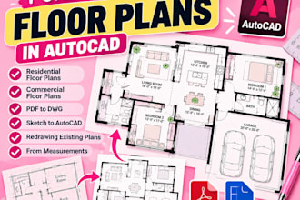 create floor plans, land surveys and cad drawings in autocad