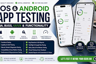 test ios android app testing QA testing bug testing UI UX functionality testing