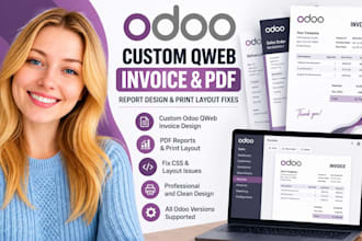 create custom odoo qweb invoice, pdf report and  fix print layout css bugs