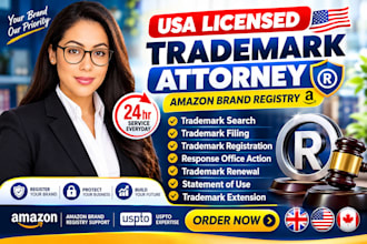 be your USA licensed trademark attorney for uspto filing