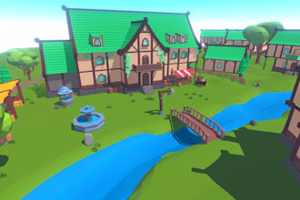 create low poly modular 3d game environments, maps, buildings and asset kits